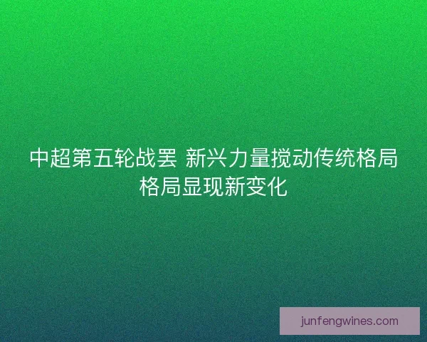 中超第五轮战罢 新兴力量搅动传统格局格局显现新变化